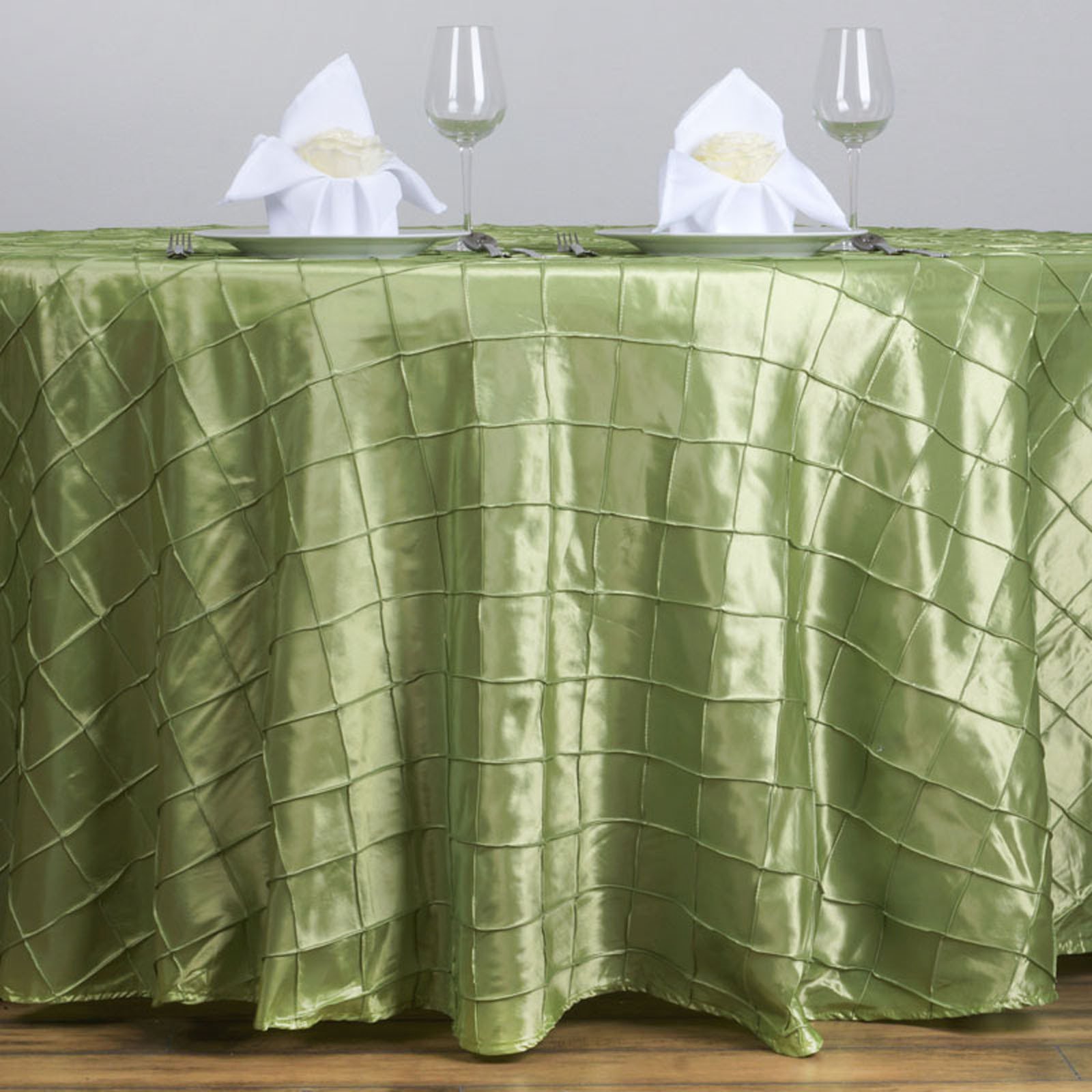 Efavormart 120" Wholesale Apple Green Tablecloths Pintuck Table linens