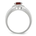 thumbnail image 3 of 925 Sterling Silver Rhodium-plated Diam. & Garnet Ring Size: 5; for Adults and Teens; for Women and Men, 3 of 6