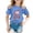 Z3339-Blue, variant on YUEHUA Girls Tops Size 8-10 Girls Fashion Casual Short Sleeve Tee With Letter Print Crew Neck Top for Everyday Play and Sch ool Comfortable Soft Blend Kids Shirt, Size 18-24 Months