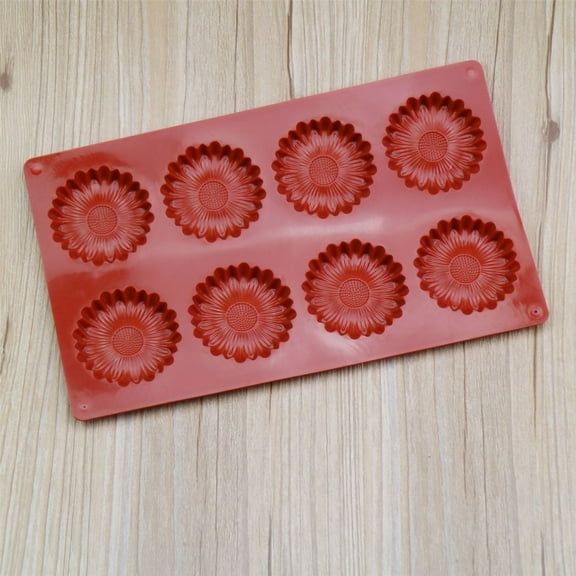 Silicone 8 Chrysanthemum Cake 8 Sunflower Cookie Flower Shape DIY Baking Tools/ Silicone 8-In-1 Chrysanthemum Cake Mold