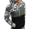 thumbnail image 7 of Dezsed Men's Fashion Novelty Color Block Hoodies Long Sleeve Fleece Hooded Pullover Sweatshirts with Pockets Gray 3XL, 7 of 7