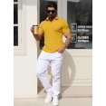 thumbnail image 5 of Aiyino Men's Muscle Stretch V Neck Polo Shirts Slim Fit Short Long Sleeve Golf T-Shirts Ribbed Knit Soft Tees Workout Tee Casual Polos, 5 of 7