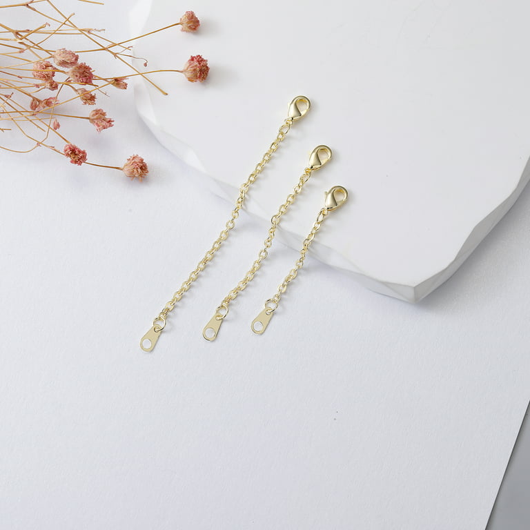 Chain Extenders for Necklaces, Gold Necklace Extenders Delicate 1 inch,2 inch,3 inch Inches Necklace Extension Chain Set for Necklaces Chokers