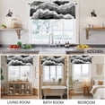 thumbnail image 5 of 2 Pack Ocean Waves Valance for Window Gray White Wave Dark Gray Gradient Kitchen Valance Rod Pocket Short Curtain Topper Decorative Window Treatment for Living Room Bedroom 42"x18", 5 of 8
