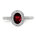 thumbnail image 5 of Sterling Silver Rhodium-plated Diam. & Garnet Ring, 5 of 7