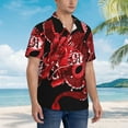 thumbnail image 6 of Japanese Red Dragon Men's 3d Print Casual Button Down Shirts, Novelty Hawaiian Short Sleeves 3xl, 6 of 8