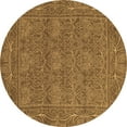 thumbnail image 1 of Ahgly Company Indoor Round Abstract Brown Modern Area Rugs, 5' Round, 1 of 4