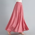 thumbnail image 7 of Riforla Womens Solid Color Half Skirt Elastic Waist A Line Skirt Long Half Skirt Pleated Skirt Girls Pink 85cm, 7 of 7