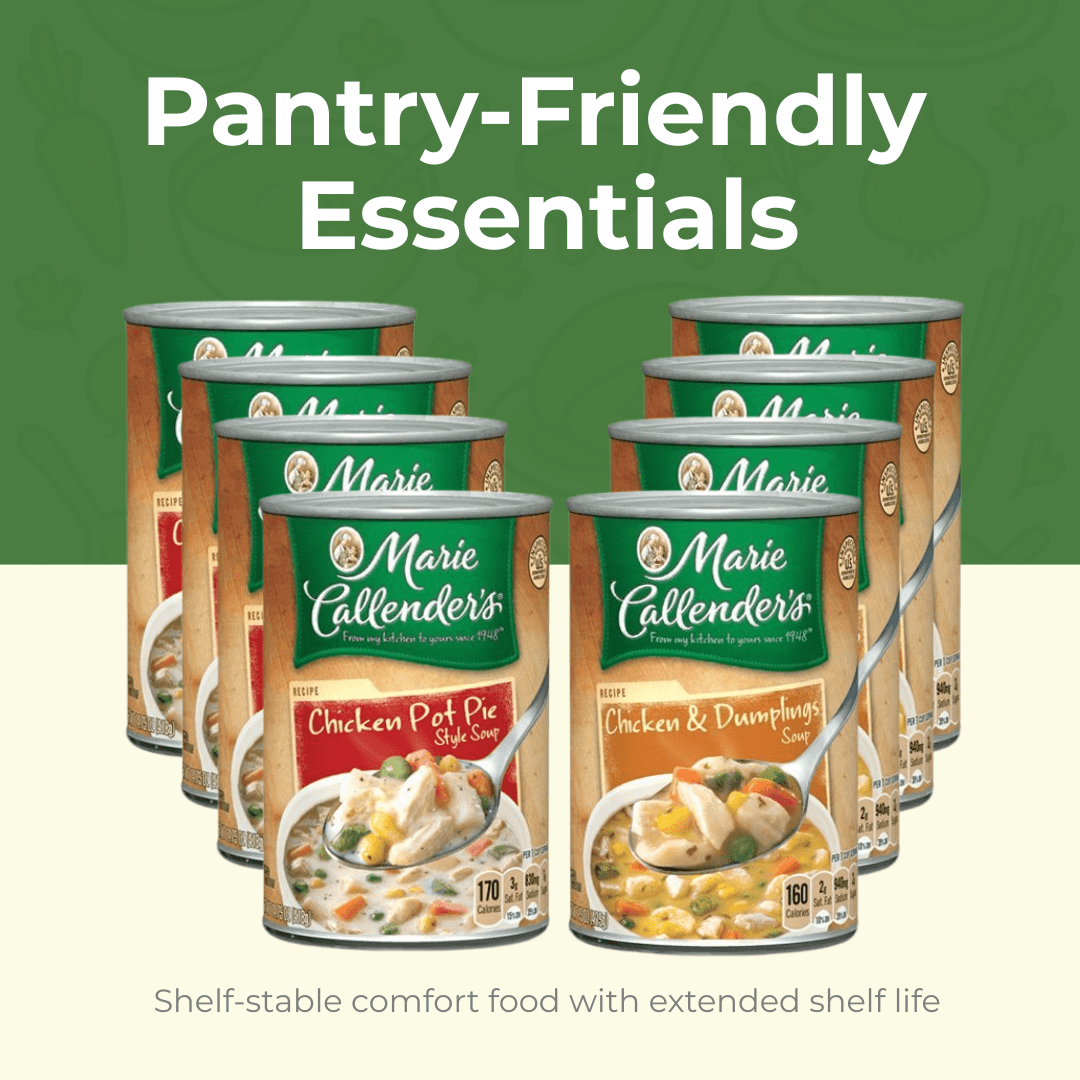 Chicken Canned Variety 8 Pack – Marie Callender Pot Pie Style & Dumplings, 15 oz Cans – Hearty Meal, Ready to Eat, Pantry Essential, Comfort Food for Home or Office