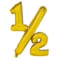 thumbnail image 1 of Globo decorativo para medio cumpleaños, 36 pulgadas, dorado, 1/2 para niñas/niños, 1 of 7