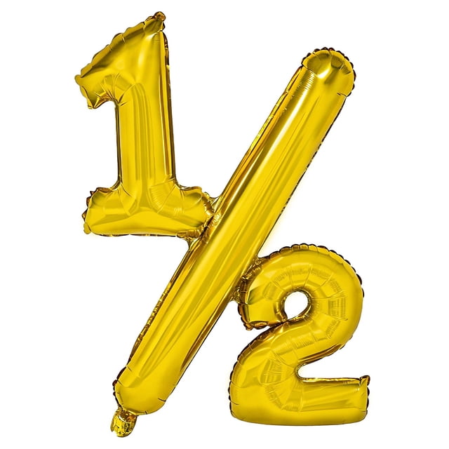 Globo decorativo para medio cumpleaños, 36 pulgadas, dorado, 1/2 para niñas/niños