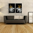 thumbnail image 5 of Visual Art Decor 2 Pieces 16x24 inch Framed Canvas Wall Art King Lion and Lioness Animal Black and White Lion with Gold Crown Picture Art Prints for Home Decoration, 5 of 11