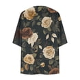 thumbnail image 4 of Erwazi Cardigans for Women Printed Chiffon 3/4 Sleeve Open Front Sheer Lightweight Loose Casual Outer Shrug Holiday Outdoor Daily Outfit Top, 4 of 5