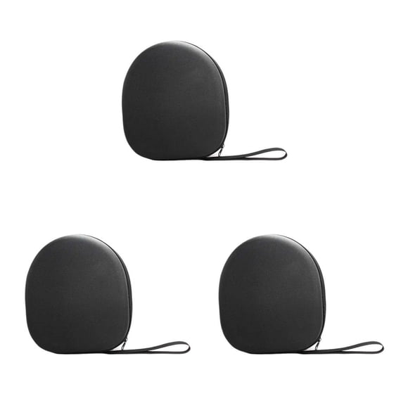 Xingzhi Headphone Carrying Case Shockproof Zipper Headset Pouch Anti-pressure Capacity Earphone Container Household Company black 3Set
