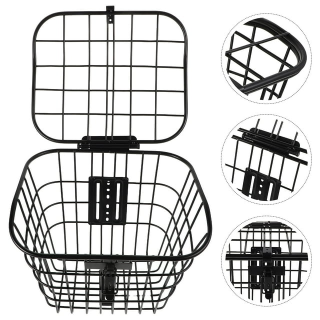 LOLIPPYY Panier de Vélo pour Enfants Noir Rangement pour Adultes Fer 1ensemble