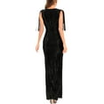 thumbnail image 2 of SWSMCLT Women's Sequin Dress Tassel Maxi Prom Bodycon Evening Gown Elegant Formal Hoco Sleeveless Cocktail Bridesmaid Long Dresses Full-Length Homecoming Party Crew Neck Black 6, 2 of 4