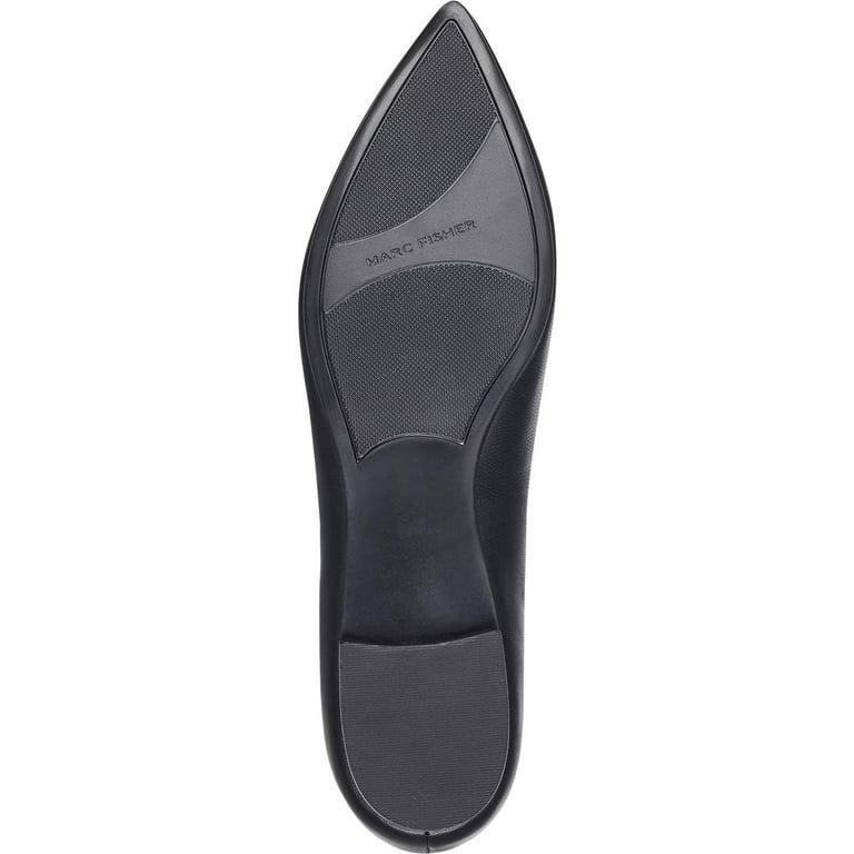 Marc Fisher Womens Analia Leather Pointed Toe Flats Black 8.5 Medium B M Walmart