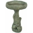 thumbnail image 4 of Solid Rock Stoneworks Double Bunnies/Tiny Wood Birdbath - Slate - 24" Tall x 16" Dia, 4 of 4