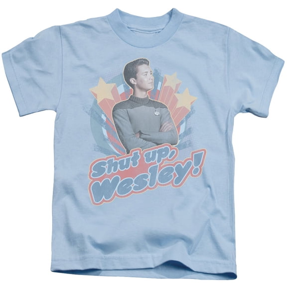 Star Trek Shut Up Wesley Youth 18/1 T-Shirt Light Blue