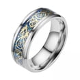 thumbnail image 1 of Anillo de hombre Strade Fareast Limited patrón de dragón acero de titanio 54.5 mm, 1 of 8