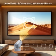 Magcubic Projector 8K&4K 1080P Support, 290 ANSI Mini Projector Smart with 5w Soundbase Speaker for Movie Projection, HY300 Pro+ Grey
