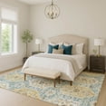 thumbnail image 6 of Addison Rugs Chantille Indoor/Outdoor Traditional Damask Teal Machine Washable Rectangle Rug, 9' x 12', 6 of 7
