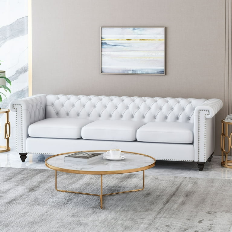 White sale chesterfield sofa