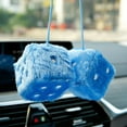 thumbnail image 2 of Blue Fuzzy Dice for Rear View Mirror, Pair of 2.75" Plush Dice Retro Hanging Ornaments Car Interior Rearview Mirror Decor Accessories (Blue), 2 of 14