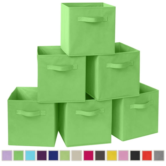 YOYTOO 6 Pack Collapsible Fabric Cube Storage Bins, 11" Collapsible Cube Organizer Baskets Bins