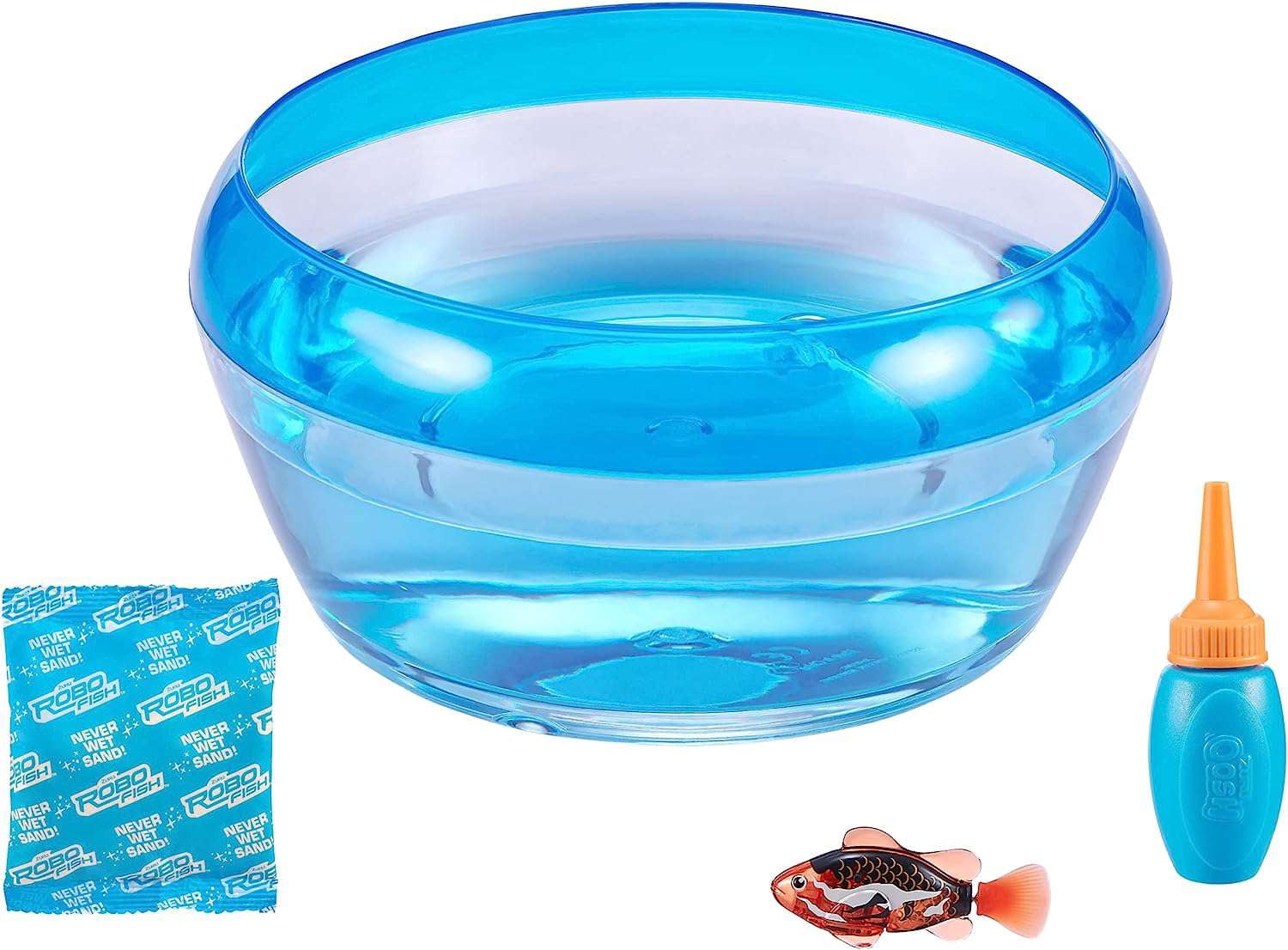 ZURU Robo Alive Robo Fish Swim and Fish Bowl Electronic Pet, Multicolor