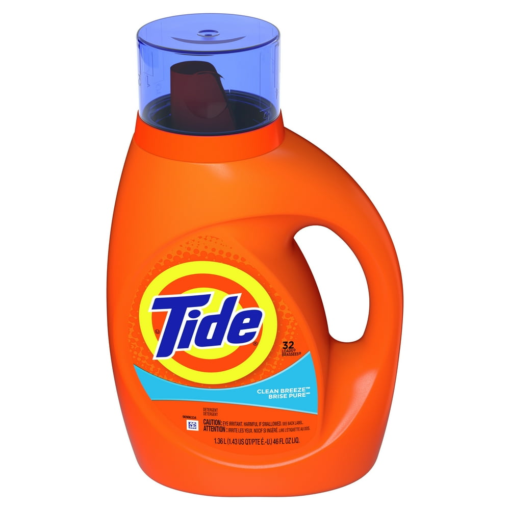 Tide Liquid Laundry Detergent, Clean Breeze, 32 loads, 46 fl oz