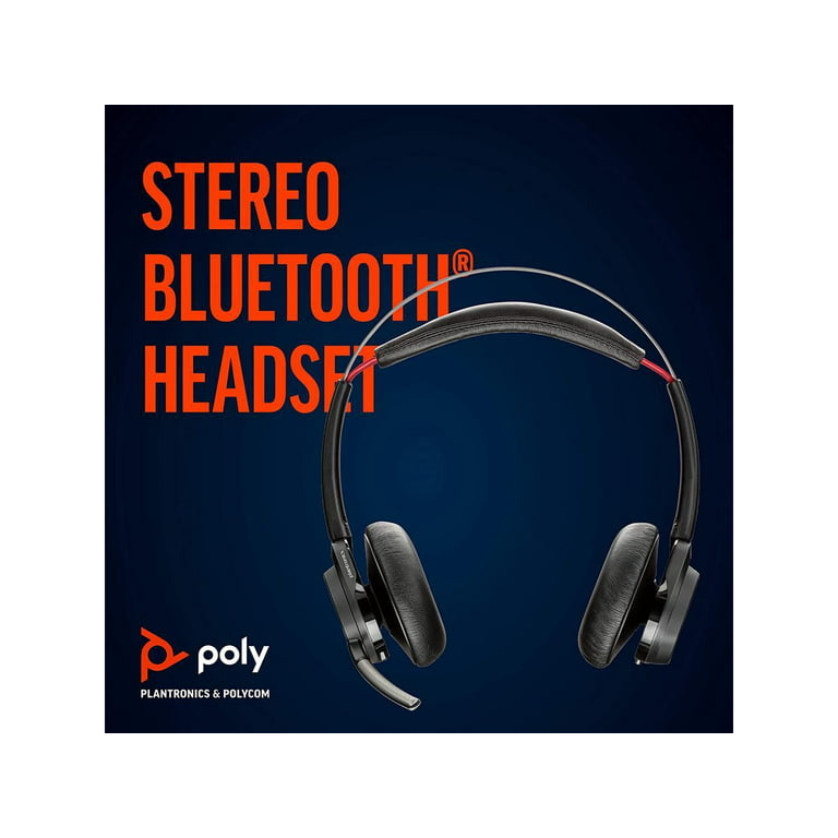 (Stereo) (w/o Focus PC/Mac -Connects Plantronics Dual-Ear (Certified), Voyager with -USB-A Headset - Bluetooth - Compatible (Poly) Zoom Teams to - Active Canceling Stand) with UC Noise Works Boom Mic