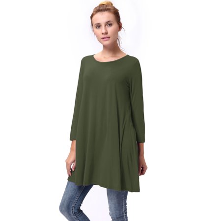 til politiker ekskrementer LELINTA Women's Long Sleeve Tunic Tops Shirt Clothing Scoop Neck Womens Plus  Size Solid Color Tunic Blouses Tops | Walmart Canada