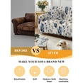 thumbnail image 5 of Blue Gray Spring Floral Couch Cover Sofa Covers 3 Cushion Sectional Couch, Vintage Botanical Washable Sofa Covers Slipcover Sectional Sofa Cover, Furniture Protector 71"x150", 5 of 9