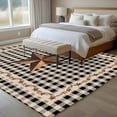 thumbnail image 4 of Large Area Rugs for Living Room Bedroom, Texas Star Vintage 8'x10' Rug Washable Carpet Runner Indoor Outdoor, Retro Country Brown Stars Checkered Non Slip Floor Mats Rug for Kitchen, Patio, 4 of 8