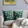 thumbnail image 3 of Forest Green White Winter Snowflakes Pillow Covers 20x20 Set of 2 Christmas Decorative Throw Pillows Outdoor Farmhouse Xmas Holiday Seasnoal Pillowcases Cushion Case Decor for Home Sofa Couch Bed, 3 of 4