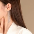 thumbnail image 2 of Ear Cuff Chandelier Earrings, Statement Earrings, Long Tassel Dangle Drop Earrings Silver & Gold Tone, Fashion Classic Shinning Accessory capable, 2 of 8