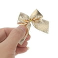 thumbnail image 3 of 24 Uds. De cintas para decoración navideña, lazos para árbol, lazos para festivales, fiestas, jardín, broche decorativo, Pin decorativo (dorado), 3 of 4