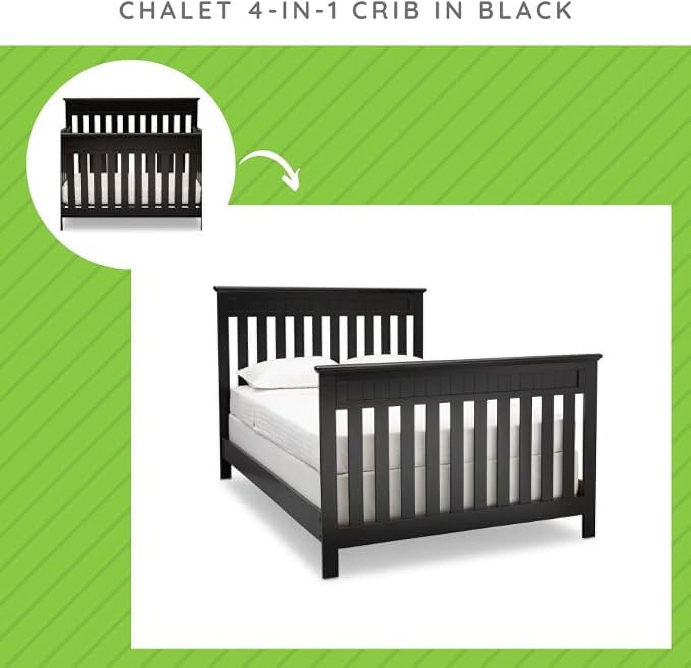 Full-Size Conversion Kit Bed Rails for Chalet Crib by Delta Children - #0050 (Black - 001)
