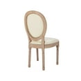 thumbnail image 2 of KEINXS Set of 2 Upholstered French Dining Chairs, Rubber Legs PU Leather, Beige, 2 of 5