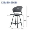 thumbnail image 2 of Vicllax Outdoor Swivel Bar Stools Patio Chair Set of 6 Rattan Modern for Garden Pool Lawn (Gray), 2 of 12