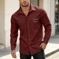 thumbnail image 7 of Cmfcve Button Down Shirts for Men Long Sleeve Solid Office Work Tops Lapel Collar Casual Loose Fit Classic Shirts, 7 of 7
