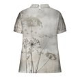 thumbnail image 4 of YEYLANERS Women's Plus Size Tunic Tops,Peter Pan Collar Blouse Women 2024 Casual Short Sleeve Lapel Blouses Summer Floral Print Top Trendy Cotton Linen Shirt,White,S, 4 of 5