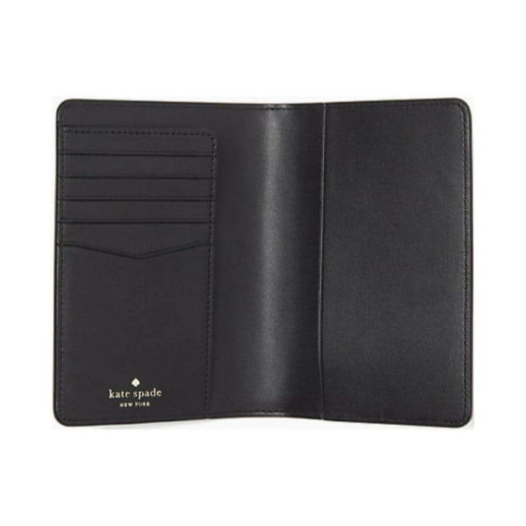Kate Spade Staci Leather Passport Holder Crush Proof Black