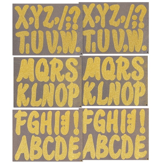 Uxcell 72Pcs Glitter Bulletin Board Letters, 4 Inch Poster Board Cardboard Letter Alphabet Punctuation Self Adhesive for Art Craft Classroom Mailbox Scrapbook Sign, Shiny Yellow