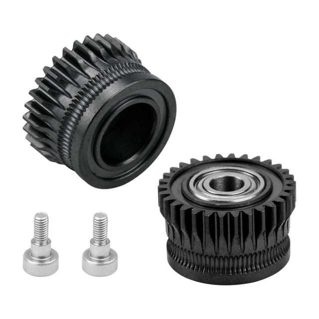 2 piezas Error de impresión 3D Gear Direct Reemplaza el componente de alto rendimiento Accesorios de extrusor resistente a la resistencia para K1 K1C Negro