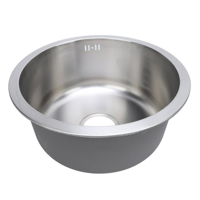 Évier de Cuisine RV, Évier Rond en Acier Inoxydable 304 avec Diamètre Extérieur de l'Évier de 16,5 Pouces, Diamètre Intérieur de l'Évier de 14,8 Pouces, Évier à Bol Unique pour Cuisines, Bars, Salles de Lavage