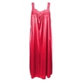 thumbnail image 4 of Women's Sleeveless Ice Silk Nightgown, Plus Size Loose Summer Sleepwear, Lace Trim Satin Loungewear Dress, Cooling Nightshirt, Oversized Comfy Pajamas, Breathable Silky House Dress for Ladies, 4 of 4