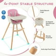 thumbnail image 5 of Yardi Yard 3-in-1 Convertible Wooden High Chair with Cushion-Pink, Compact and Portable High Chair, Foldable High Chair, High Chair, 5 of 8