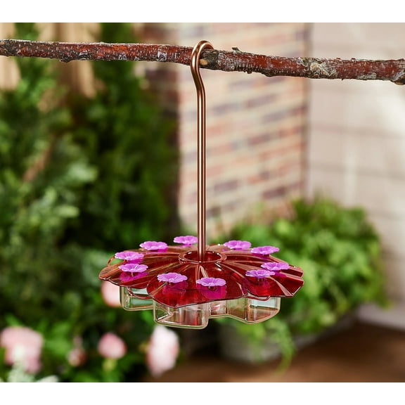 Ultimate Innovations Flat Hibiscus Hummingbird Feeder - Pink